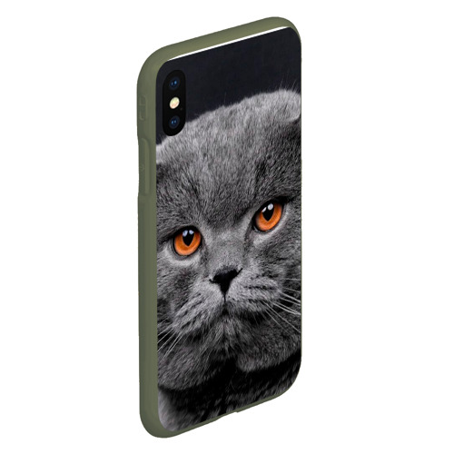 Чехол для iPhone XS Max матовый с принтом Британский серый кот, вид сбоку #3