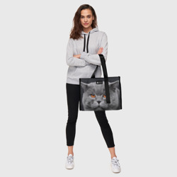 Сумка-шоппер 3D Британский серый кот - фото 2