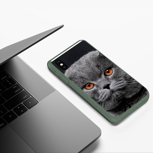 Чехол для iPhone XS Max матовый с принтом Британский серый кот, фото #5
