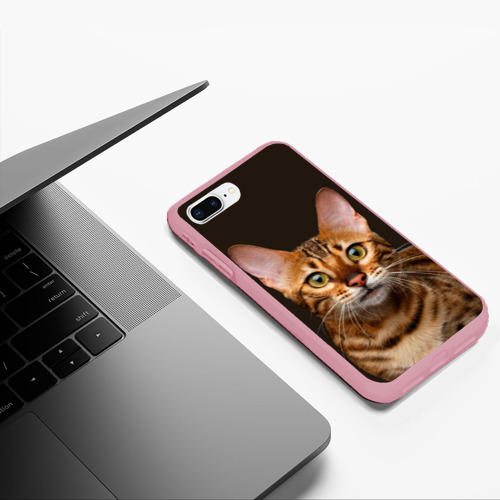 Чехол для iPhone 7Plus/8 Plus матовый Молодая бенгальская кошка, цвет баблгам - фото 5