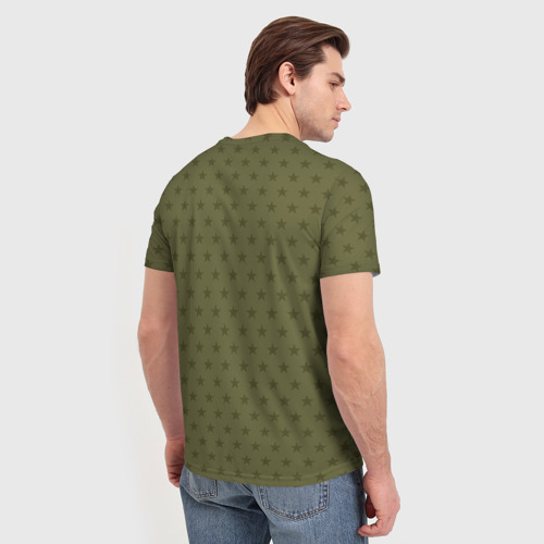 Мужская футболка 3D с принтом Камуфляжные звезды, вид сзади #2