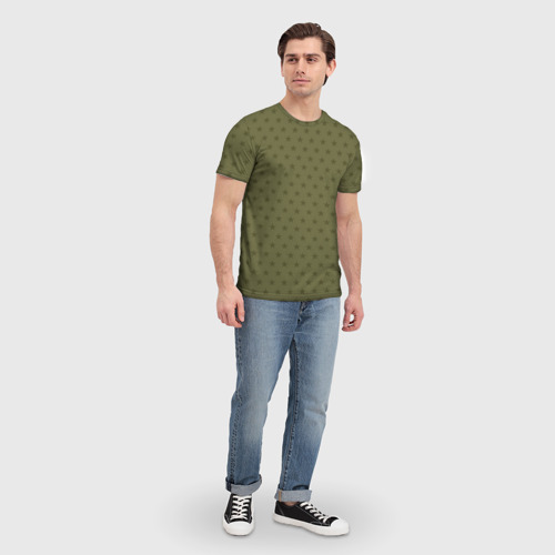Мужская футболка 3D с принтом Камуфляжные звезды, вид сбоку #3