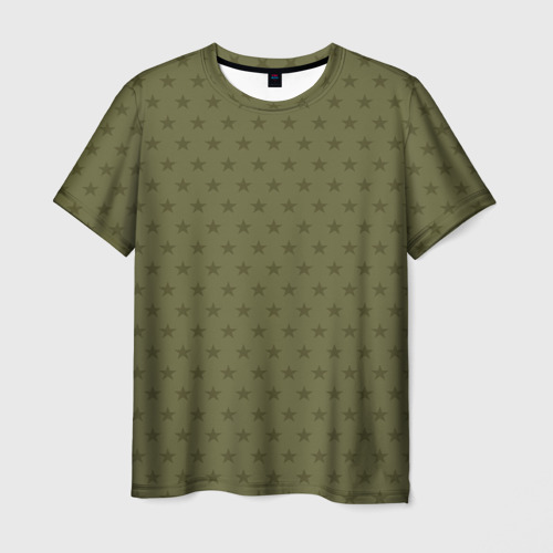 Мужская футболка 3D с принтом Камуфляжные звезды, вид спереди #2