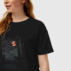 Женская футболка хлопок Oversize Ночное свидание - фото 2