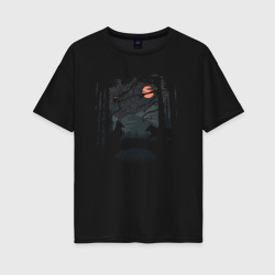 Женская футболка хлопок Oversize Ночное свидание