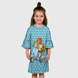 Детское платье 3D Крейзи лягуха на мопеде - фото 2