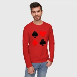 Мужской лонгслив хлопок Четыре масти игральных карт - фото 2