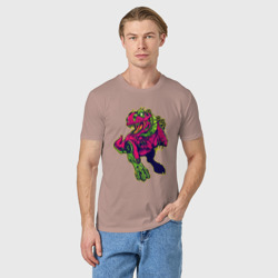 Мужская футболка хлопок Кибернетический тиранозавр - фото 2