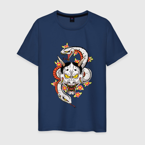 Мужская футболка хлопок Змеиный жрец, цвет темно-синий