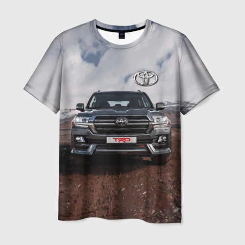 Мужская футболка 3D Toyota land cruiser in the mountains, цвет 3D печать