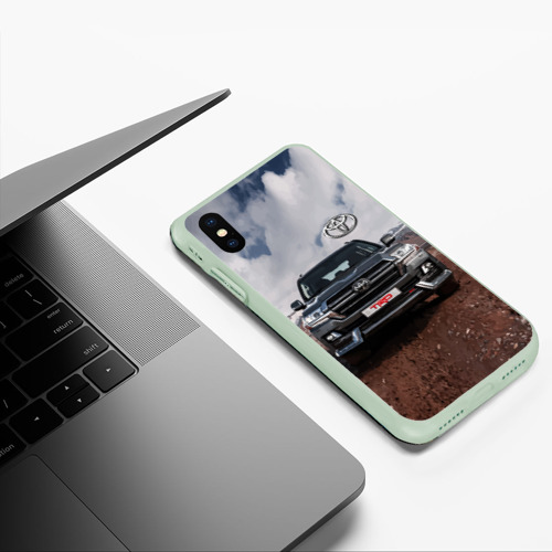 Чехол для iPhone XS Max матовый с принтом Toyota land cruiser in the mountains, фото #5