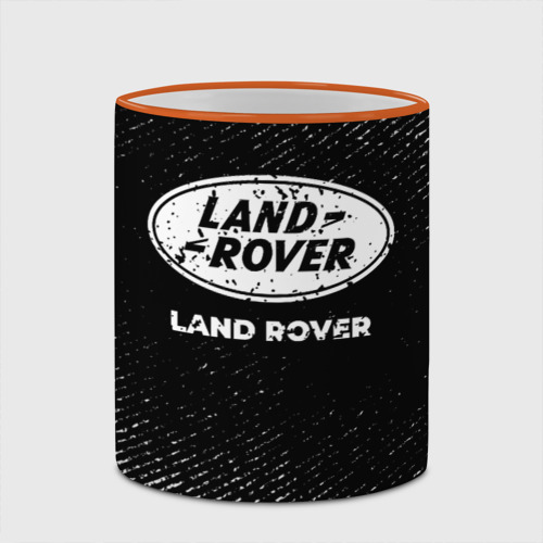 Кружка с полной запечаткой Land Rover с потертостями на темном фоне, цвет Кант оранжевый - фото 4