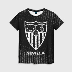 Женская футболка 3D Sevilla с потертостями на темном фоне
