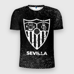 Мужская футболка 3D Slim Sevilla с потертостями на темном фоне