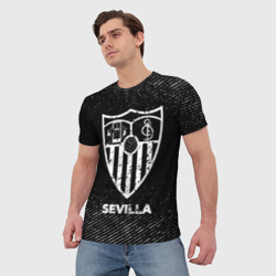 Мужская футболка 3D Sevilla с потертостями на темном фоне - фото 2