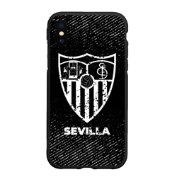 Чехол для iPhone XS Max матовый Sevilla с потертостями на темном фоне