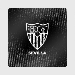 Магнит виниловый Квадрат Sevilla с потертостями на темном фоне