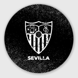 Круглый коврик для мышки Sevilla с потертостями на темном фоне