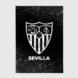 Постер Sevilla с потертостями на темном фоне