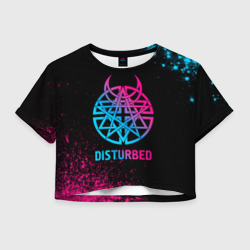 Женская футболка Crop-top 3D Disturbed - neon gradient