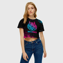 Женская футболка Crop-top 3D Disturbed - neon gradient - фото 2