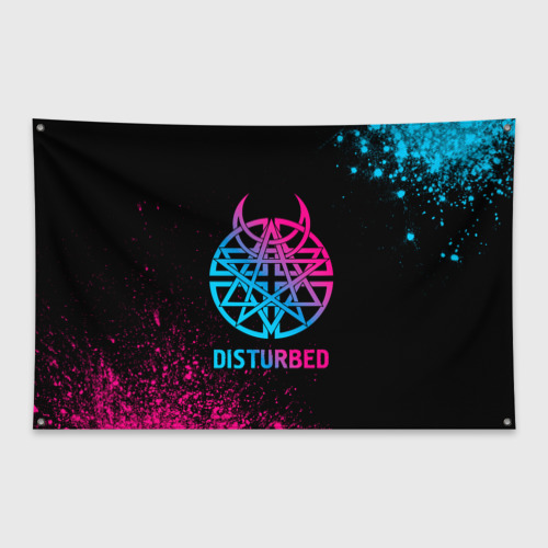 Флаг-баннер Disturbed - neon gradient