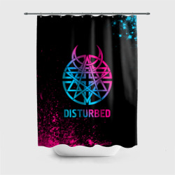 Штора 3D для ванной Disturbed - neon gradient