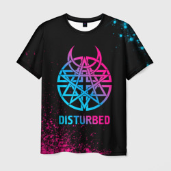 Мужская футболка 3D Disturbed - neon gradient