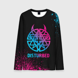 Мужской лонгслив 3D Disturbed - neon gradient