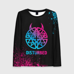 Женский лонгслив 3D Disturbed - neon gradient