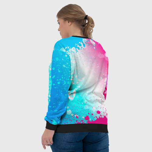 Женский свитшот 3D Evanescence neon gradient style, цвет 3D печать - фото 7