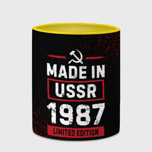 Кружка с полной запечаткой Made in USSR 1987 - limited edition, цвет белый + желтый - фото 4