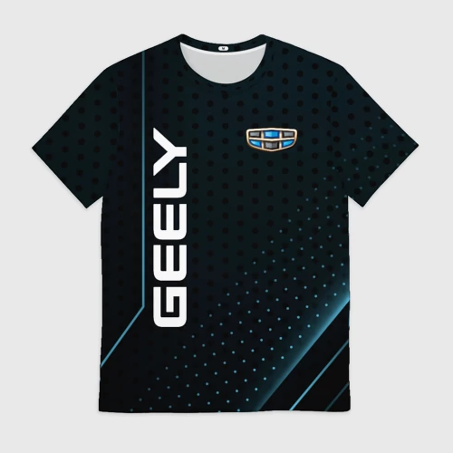 Мужская футболка 3D с принтом Geely Абстракция, вид спереди #2