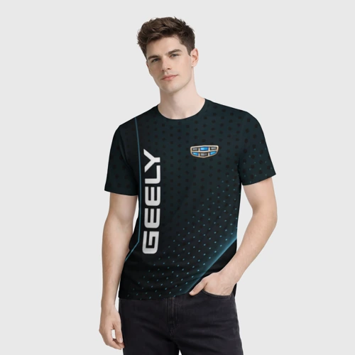Мужская футболка 3D с принтом Geely Абстракция, фото на моделе #1