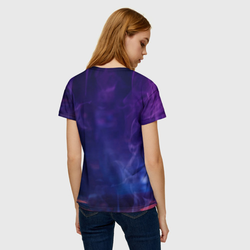 Женская футболка 3D Stray кот - дымок - neon, цвет 3D печать - фото 4