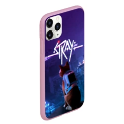 Чехол для iPhone 11 Pro Max матовый Stray кот неон - фото 2