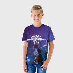 Детская футболка 3D Stray кот неон - фото 2