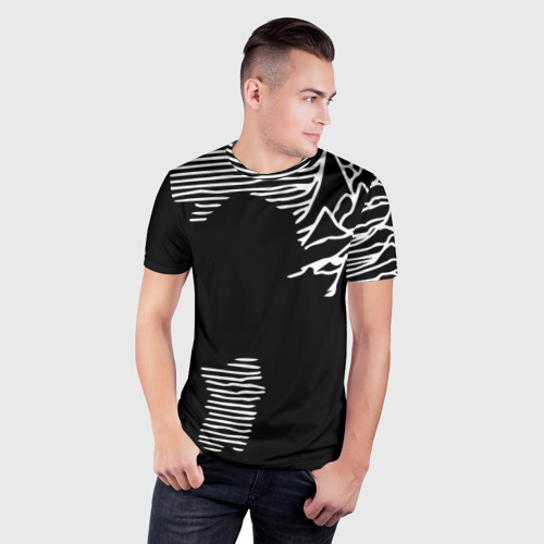 Мужская футболка 3D Slim Joy Division - неровность горы, цвет 3D печать - фото 3
