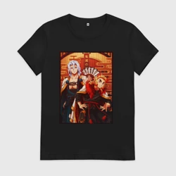 Женская футболка хлопок Тенген и Ренгоку красивые - Клинок рассекающий демонов