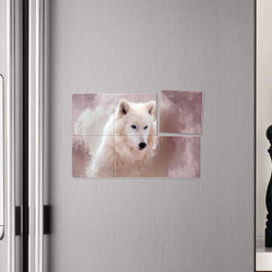 Плакат с принтом Белый зимний волк для любого человека, вид спереди №4. Цвет основы: белый