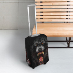 Чехол для чемодана 3D Злой волк с открытой пастью - фото 2