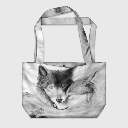 Пляжная сумка 3D Love: Волк и волчица