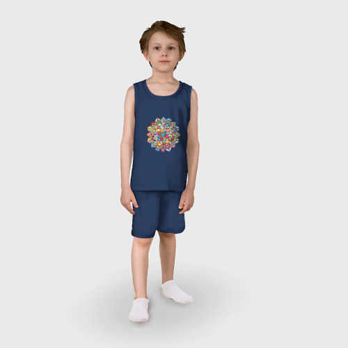 Детская пижама с шортами хлопок Цвета души, цвет темно-синий - фото 3
