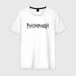 Мужская футболка хлопок Phasmophobia чёрный текст