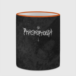 Кружка с полной запечаткой Phasmophobia пентаграмма и крест на сером фоне - фото 2