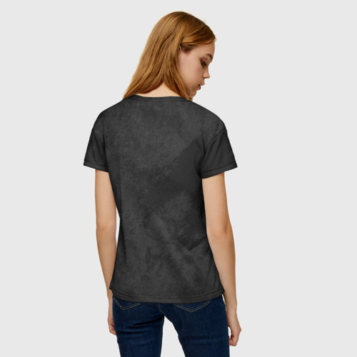 Женская футболка 3D Phasmophobia пентаграмма и крест на сером фоне - фото 4