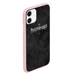 Чехол для iPhone 11 матовый Phasmophobia пентаграмма и крест на сером фоне - фото 2