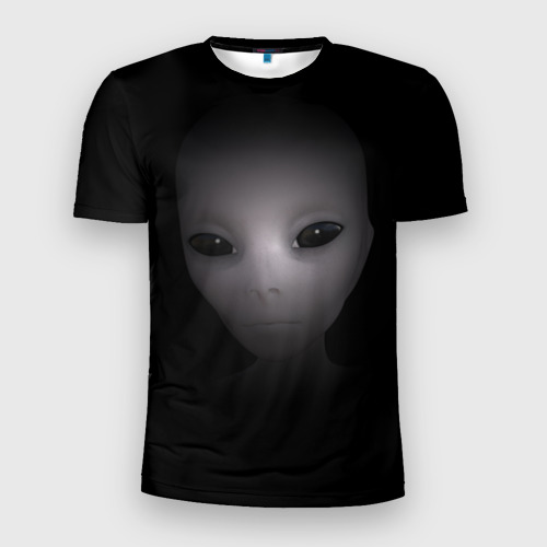 Мужская футболка 3D Slim с принтом Взгляд пришельца, вид спереди #2