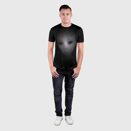 Мужская футболка 3D Slim с принтом Взгляд пришельца, вид сбоку #3