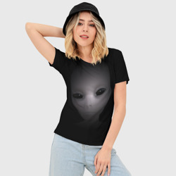 Женская футболка 3D Slim Взгляд пришельца - фото 2